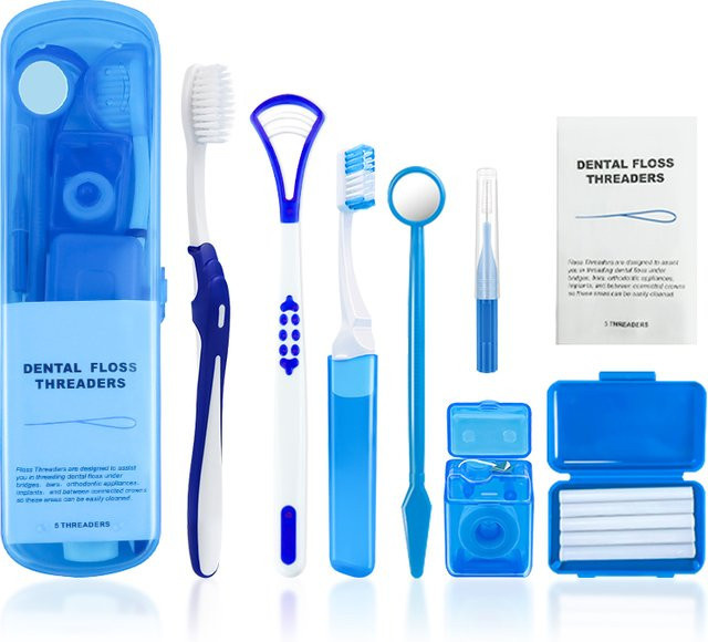Kingubznis Zahnpflegebürsten-Set, 8-teilig, für Zahnspangen - Bild 1