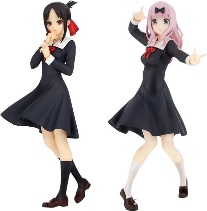 TAKARA TOMY Anime Figur Love is War Fujiwara Chika und Shinomiya Kaguya Sammelmodell in Schwarz, Höhe: 18 cm - Bild 1