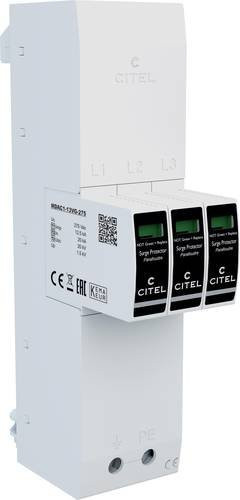 Citel Kombiableiter ZPAC1-13VG-31-275 Überspannungsschutz für 40mm Sammelschiene 12.5 kA in Weiß - Bild 1