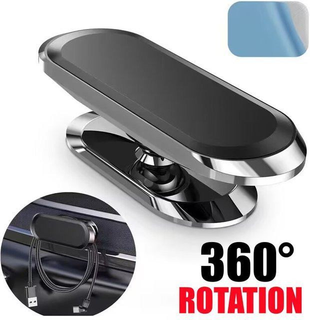Fomscvka 360-Grad Magnet-Auto-Handyhalterung für Smartphones mit GPS-Unterstützung in Schwarz und Silber - Bild 1