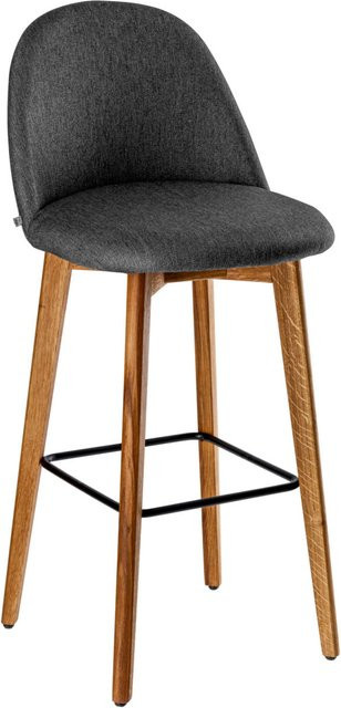 VEGA Barstuhl Alwin mit anthrazitfarbenem Sitz und eichenfarbenem Gestell, B/T/H: 47 x 48 x 111 cm - Bild 1