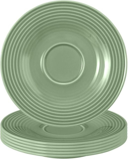 Seltmann Weiden Untertassen Beat Color Glaze aus Porzellan in Grün, 6er Set, Durchmesser: 13,7 cm - Bild 1