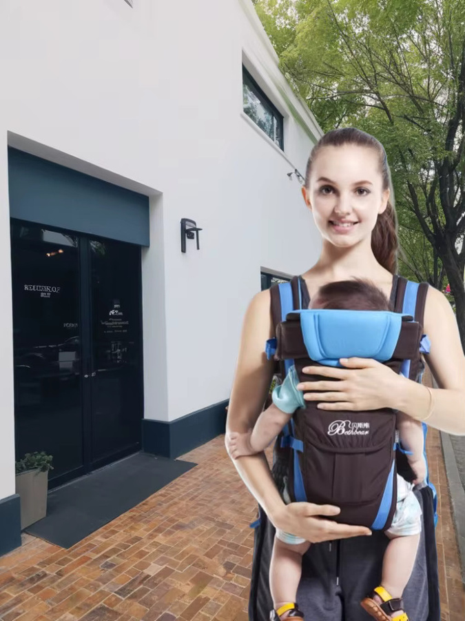 Ergonomische 4-in-1 Babytrage und Rucksack für Neugeborene und Kinder in Pink - Bild 7