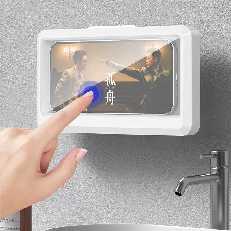 Wasserdichter und beschlagfreier Handy-Ständer für Badezimmer und Dusche in Weiß von Mrgabwte - Bild 2