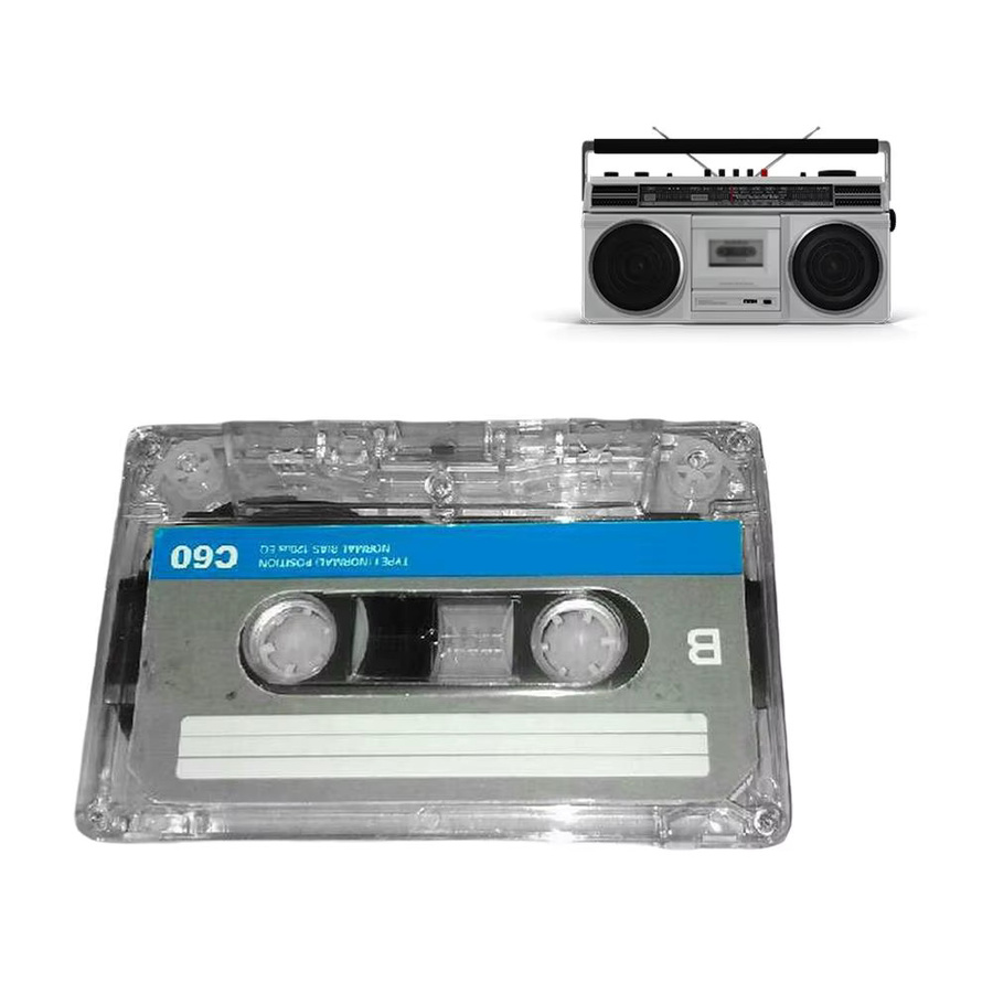 Transparente 60-Minuten-Standardkassette mit magnetischem Audioband für Vintage-Musik und Sprachaufnahmen - Bild 3