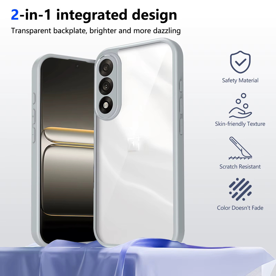 OnePlus Nord 5 5G Hülle aus Silikon, stoßfestes Luftkissen-Design, transparent matt - Bild 2