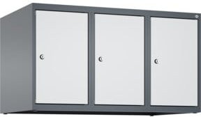 C+P Aufsatzschrank 7016/7035 mit 3 Abteilen und Zylinderschloss, Wandmontage, B/H/T: 50 x 90 x 50 cm, Anthrazitgrau/Lichtgrau - Bild 1