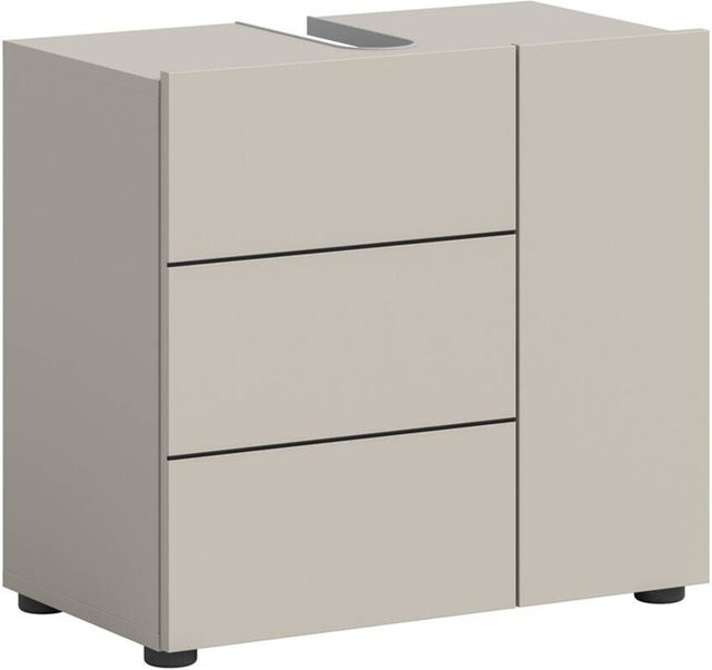 Waschbeckenunterschrank VIRA von xonox.home in Cashmere Schwarz, modern und freistehend, B/H/T: 60 x 57 x 34 cm - Bild 1