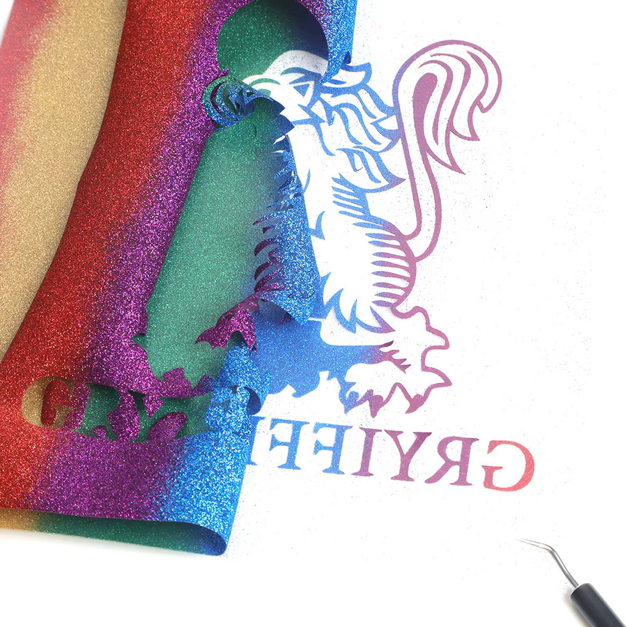 Regenbogen Glitter Transferfolie für Textilien zum Aufbügeln, Multicolour, Breite: 30,48 cm - Bild 1