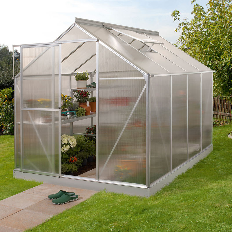 Vitavia Gewächshaus Triton 5000 aus Aluminium eloxiert mit 4 mm Polycarbonat-Hohlkammerplatten und Stahlfundament, 5 m² - Bild 3