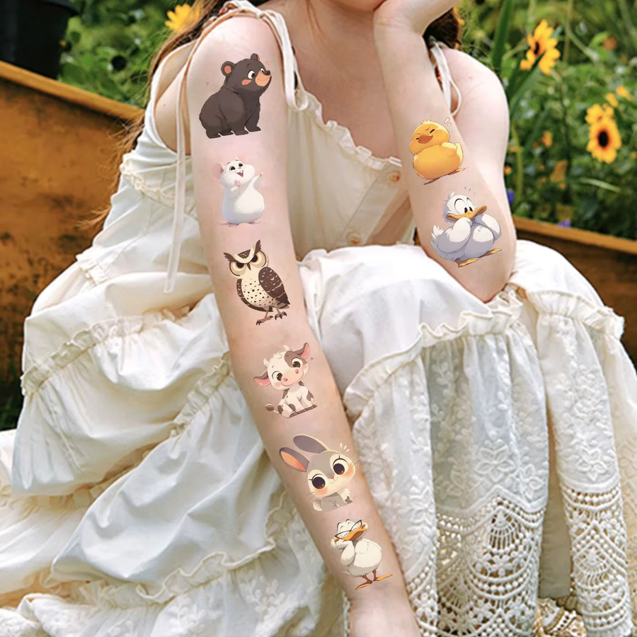YIIMANNER Cartoon Tier Tattoo Aufkleber, 20-teiliges Set - Bild 2