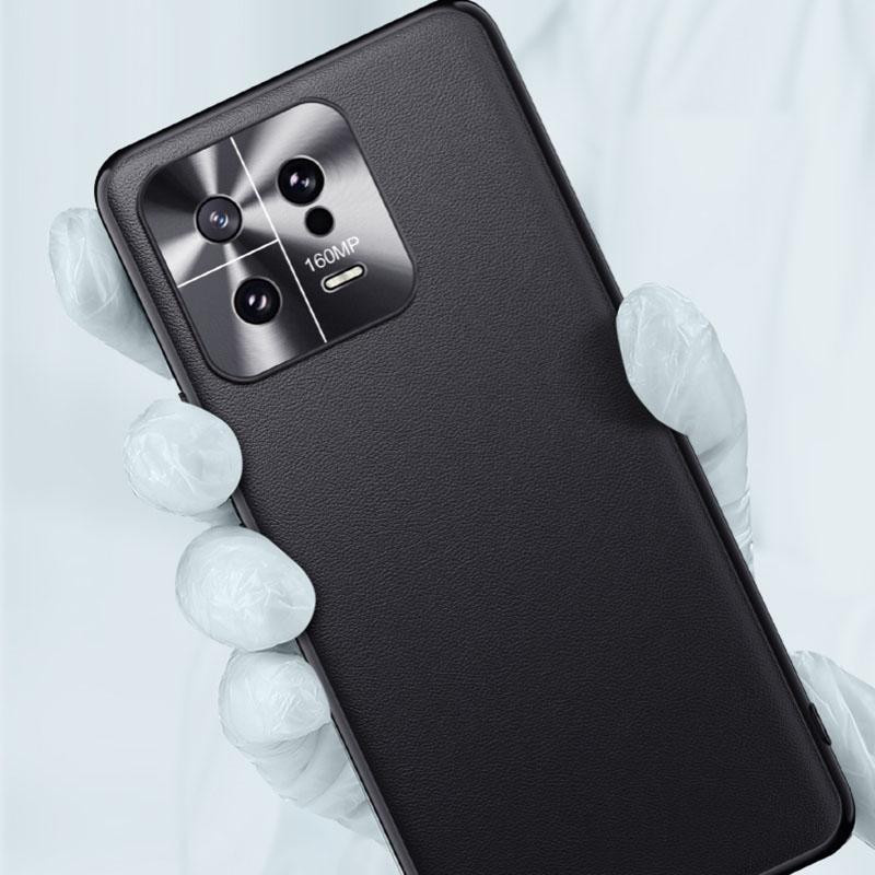 Xiaomi 13 13 Pro Handyhülle aus Leder mit Metall-Linse und integriertem Luftpolster-Schutz in Anti-Drop- und Anti-Fingerabdruck-Design - Bild 2