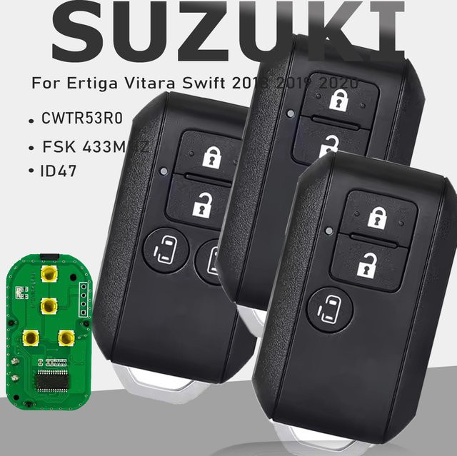 KEYECU Smart Fernbedienung Auto Schlüssel für Suzuki Ertiga Vitara Swift 2018-2020, CWTR53R0 433MHZ FSK ID47 PCF7953X Chip, Schwarz - Bild 1