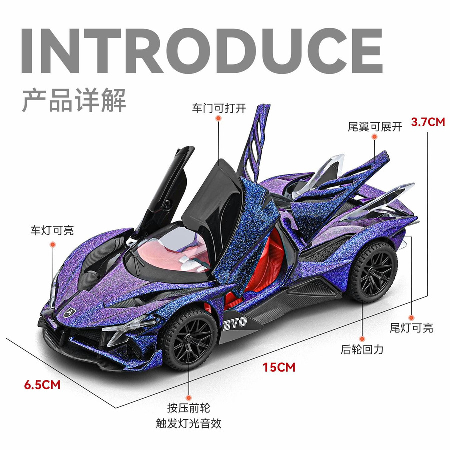 Apollo EVO Intensa Emozione Hypercar, 1:32, violett, ab 14 Jahren - Bild 2