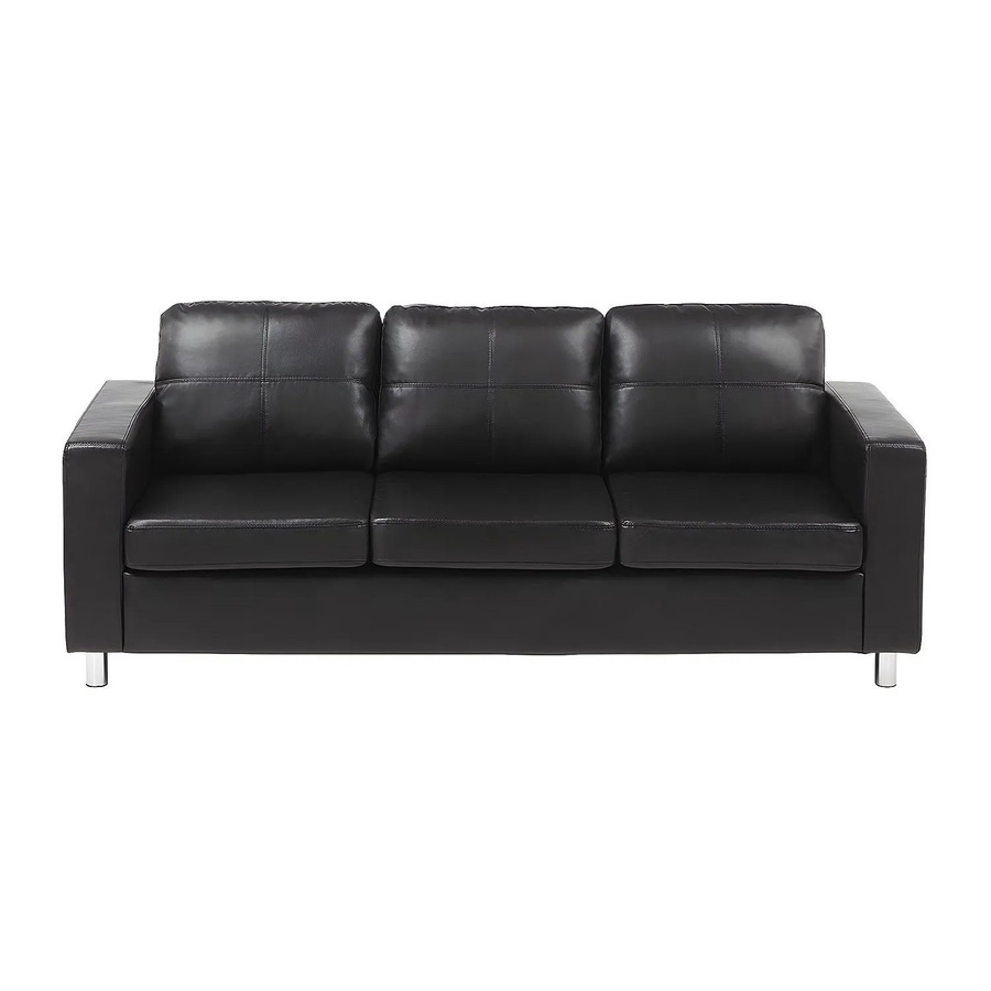 Sofa Ackley von Vente-unique in Schwarz aus Kunstleder mit 196 cm Breite - Bild 2