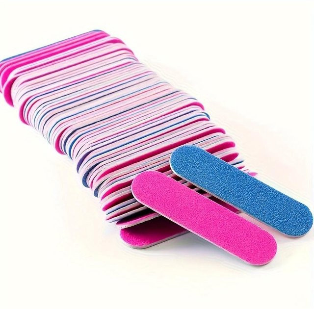 Mini-Nagelfeilen Schleifpufferblock-Set, 100 Stück, pink - Bild 1