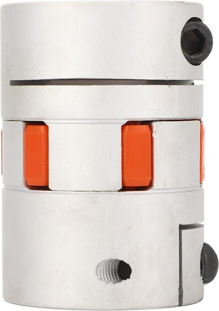 Flexible Wellenkupplung Pflaumenblüten-Design aus Aluminiumlegierung in Weiß, Innendurchmesser: 24 mm, Länge: 65 mm, Durchmesser: 45 mm - Bild 1