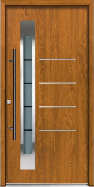 Splendoor Thermospace Haustür Berlin Prime in Golden Oak mit Glaseinsatz, Farbe Braun/Gold, H x B: 210 x 110 cm - Bild 1