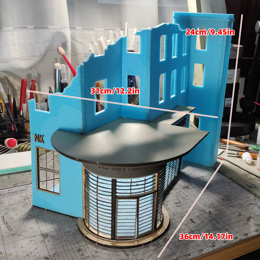 Cor Ruinen einer Deutschen Bank, Architektonisches Miniaturgebäude-Bausatz, Modellbausatz, 1/35 - Bild 2