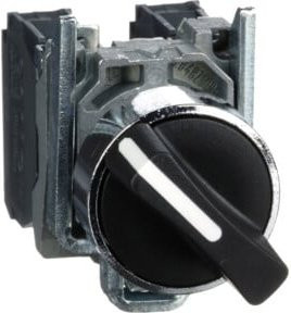 Schneider Electric Wahlschalter XB4BD25 2-Stell. rastend 1S1Ö schwarz aus Kunststoff - Bild 1