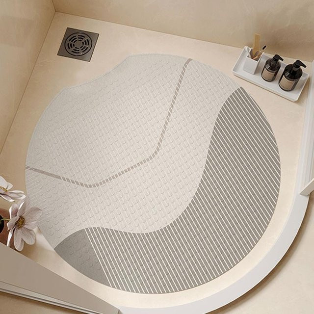 Runde Anti-Rutsch-Badezimmer Matte von Yiran Health & Beauty, kreisförmig und waschbar, Durchmesser: 55 cm - Bild 1