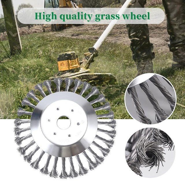Draht-Rotary-Trimmerkopf für Rasenmäher und Freischneider in Silber, 6/8 Zoll Jäte-Klinge aus Metall - Bild 1