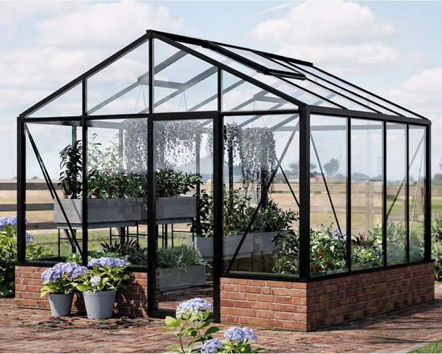 Bloomcabin Wandgewächshaus GHWM10 aus Aluminium und Sicherheitsglas in Schwarz - Bild 1
