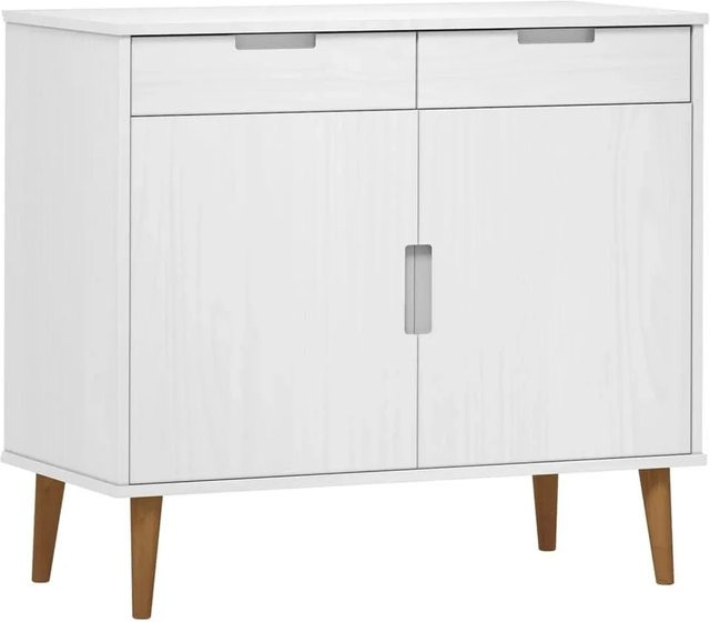 vidaXL Sideboard MOLDE in Weiß aus Massivholz Kiefer im skandinavischen Design, B/T/H: 90 x 40 x 80 cm - Bild 1