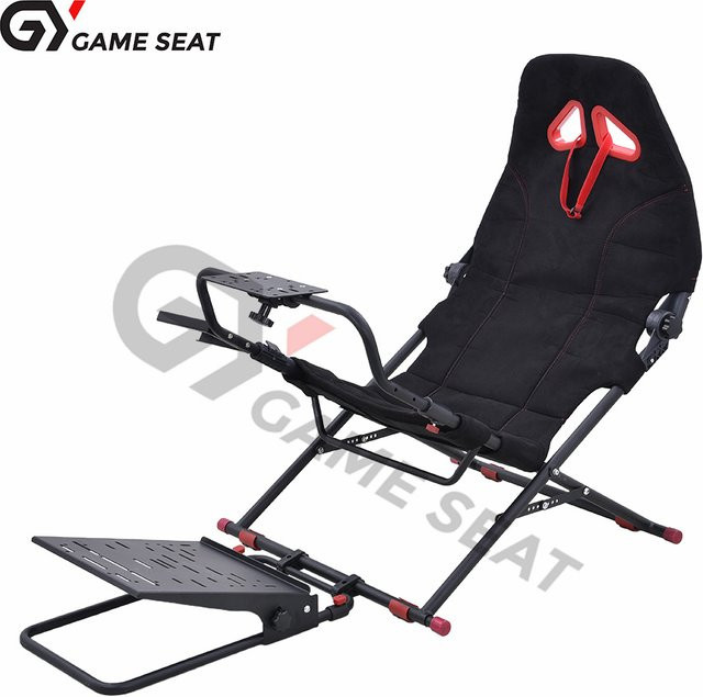 BMAD Spielfahrsimulator Renncockpit GY018W Klappbares Sim-Racing-Rig mit Sitz in Schwarz für PlayStation und Xbox - Bild 1