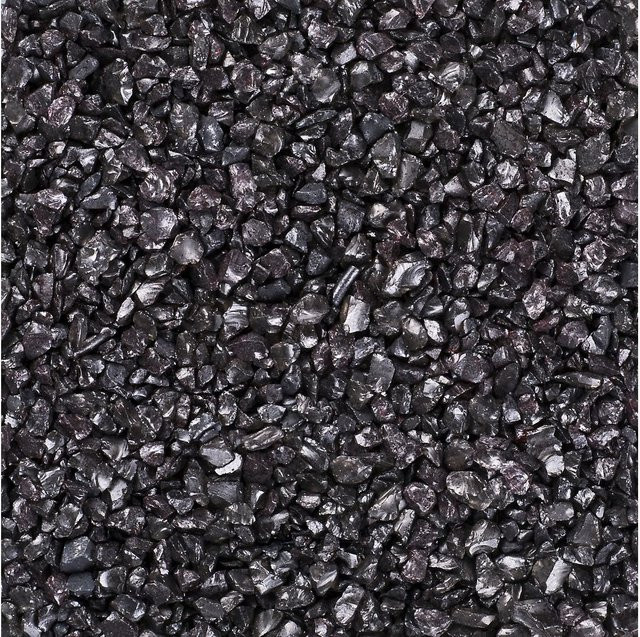 Eurosand Glassteine Hämatit in Schwarz, Nuggets-Form, 2-4 mm - Bild 1