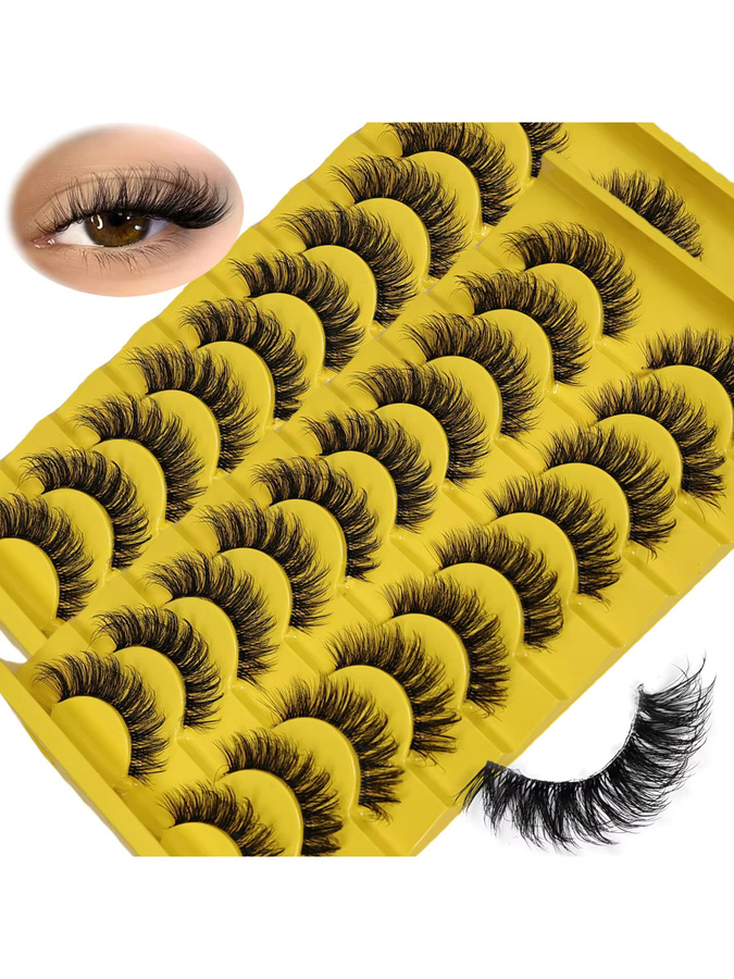 JIEFUXIN Wispy Lashes 3D-Volumenstreifen-Wimpern, 2er-Pack, Unisex - Bild 6