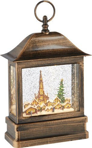 Konstsmide LED-Schneelaterne für Weihnachten, Farbe: Braun, Höhe: 25 cm - Bild 1