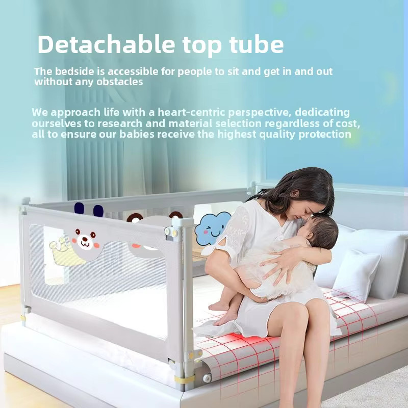 IMBABY Baby-Laufstall in Grau, tragbarer Spielplatz und anhebbarer Bettzaun aus Mesh-Textil - Bild 2