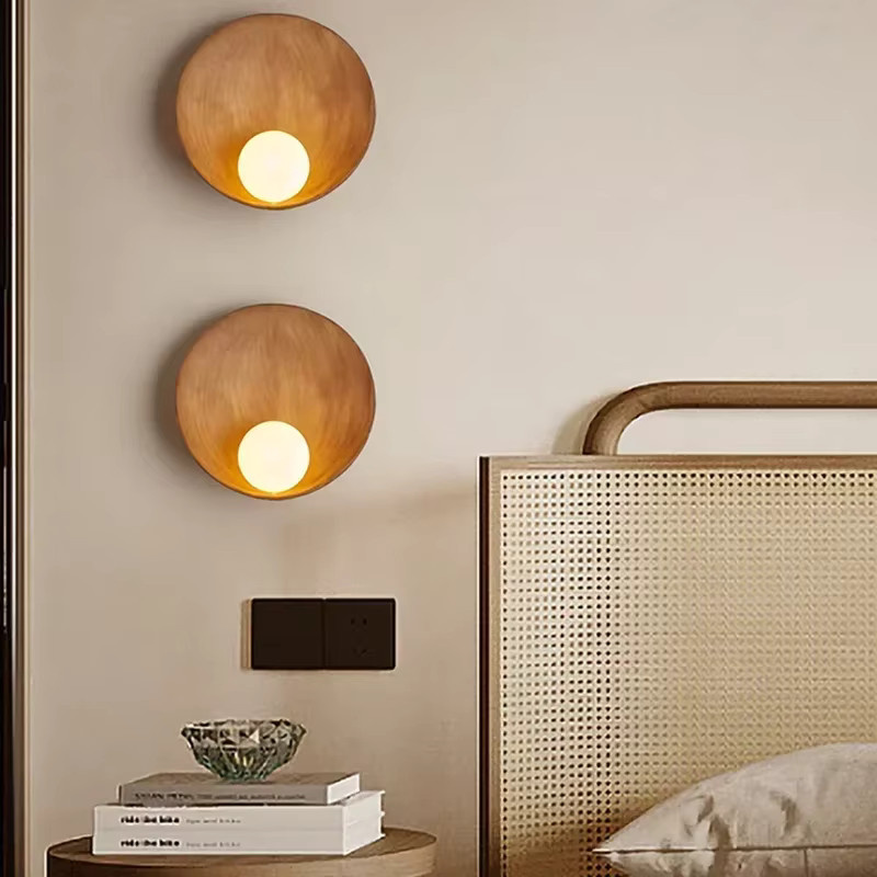 Pumous LED Wandlampe im orientalischen Stil aus Harz, Weiß-Braun, ideal für Schlafzimmer und Korridor - Bild 2