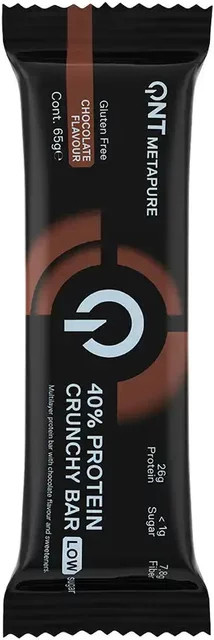 QNT Metapure Schokoladen-Protein-Nahrung Crunchy Bar Low Sugar 65 g - Bild 1
