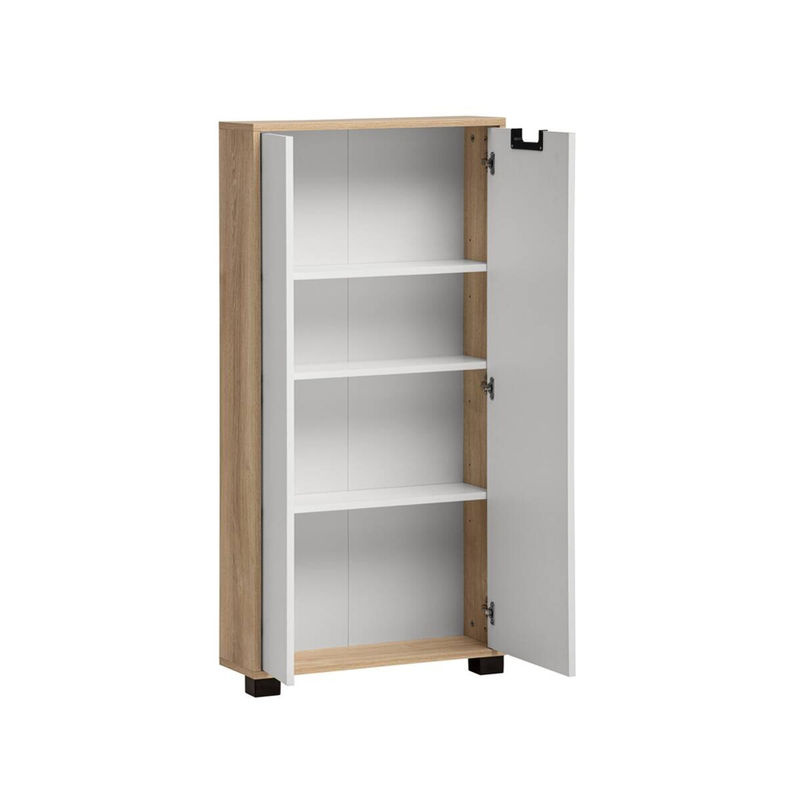 Schildmeyer Highboard Emmik HB 600 in Weiß und Eiche Nachbildung, matt, B/H/T: 59,8 x 124 x 19,6 cm - Bild 2
