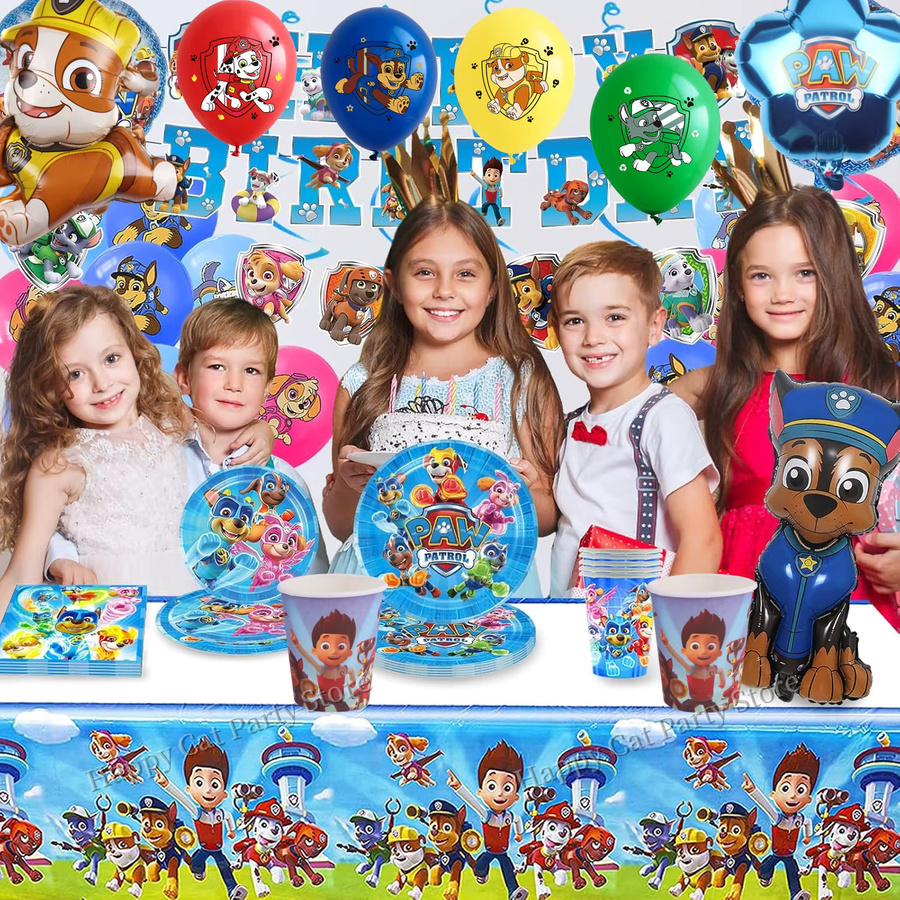 PAW Patrol Geburtstagsparty-Dekorationsset aus Papier in Mehrfarbig für Kinder mit Tischgeschirr, Tischdecke, Tellern, Bechern, Servietten, Geschenktüten und Luftballons - Bild 3