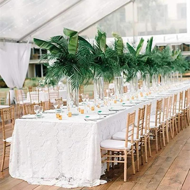 Yiran Furniture Tischdecke aus Spitze in Weiß im Vintage-Stil für Hochzeiten und Boho-Partys, B/H: 300 x 75 cm - Bild 3