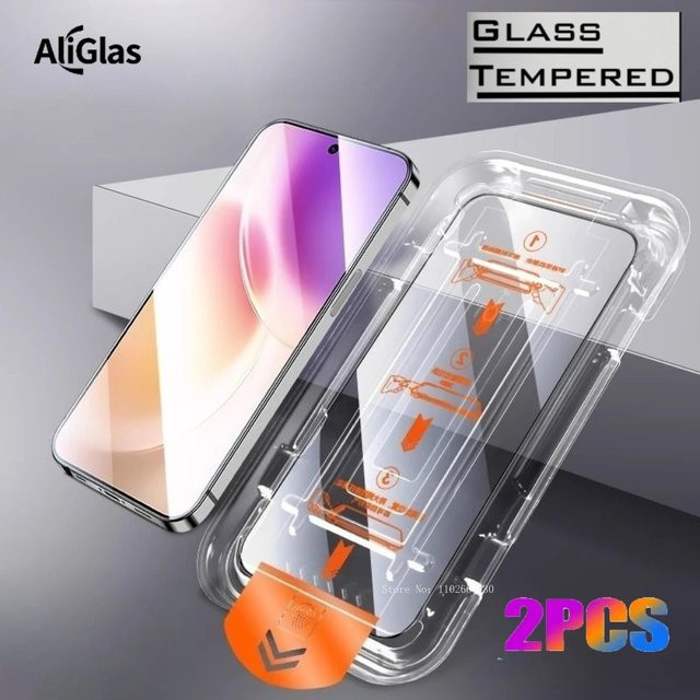 Staubfreie Displayschutzfolie aus gehärtetem Glas für Vivo X50 X60 X70 X80 X90 X100 Pro Plus sowie Vivo Y78 Plus Y100 V23 Pro X Note in Transparent - Bild 1