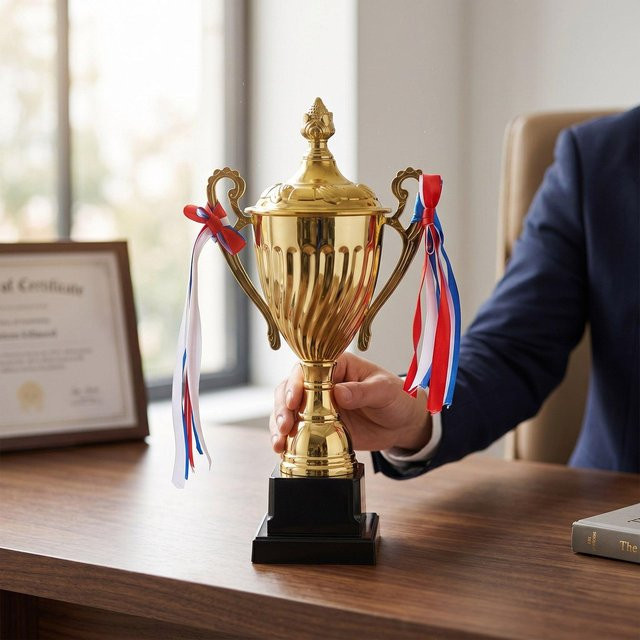 Goldener Siegerpokal aus Zinklegierung von TOMTOP JMS für Sportwettbewerbe und Partys, Farbe: Gold - Bild 1