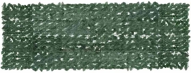 vidaXL Balkon-Sichtschutz künstliche Hecke in Dunkelgrün, semi-transparent, B: 300 cm, H: 100 cm - Bild 1
