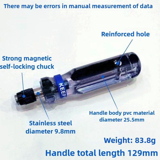 Deli 10-teiliges Mehrzweck-Schraubendreher-Set mit magnetischer Absaugung und S2-Stahl Universal-Kreuzschraubendreher - Bild 1