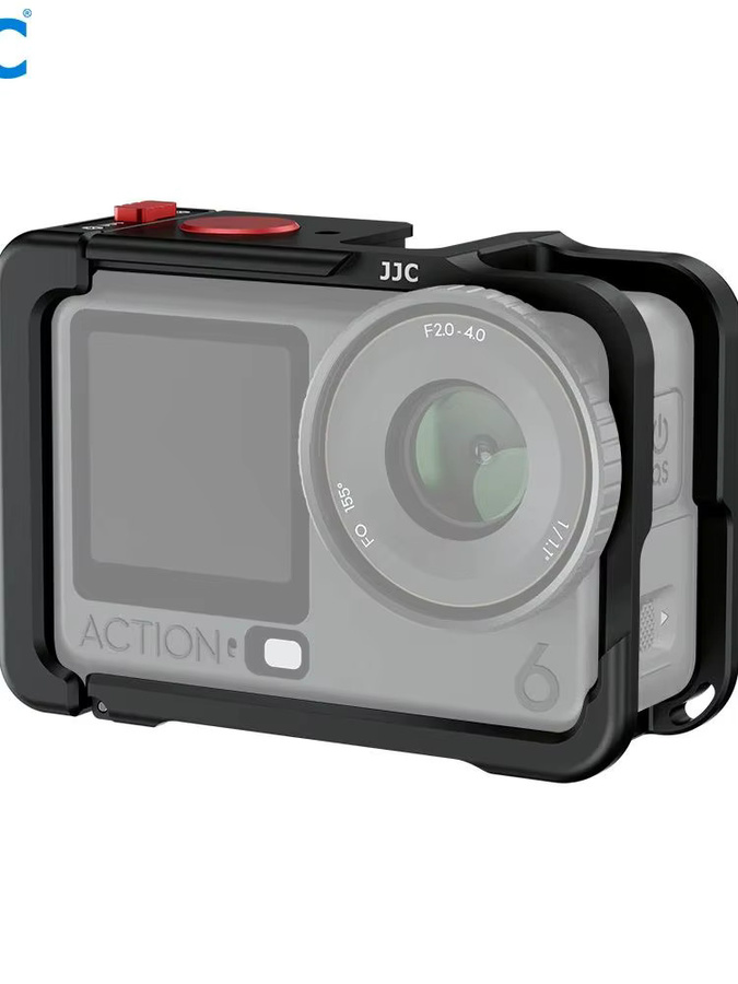 JJC Metallkäfig für DJI Osmo Action 6 in Schwarz aus Aluminiumlegierung mit Kaltschuh-Objektivdeckel - Bild 6