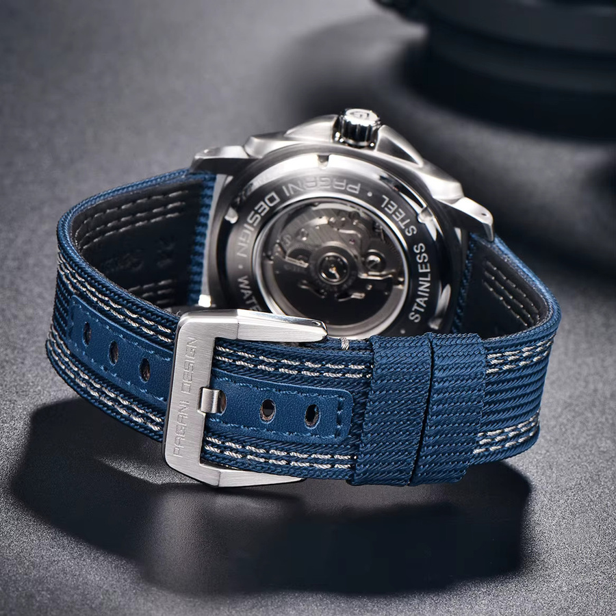 PAGANI DESIGN Armbanduhr Automatik, Edelstahl, Leder, Herren - Bild 2