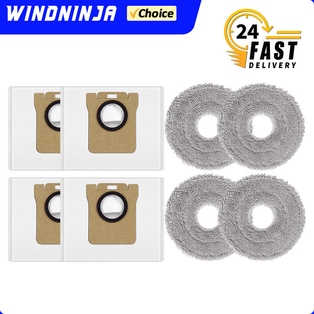 WINDNINJA Ersatzset für JONR P20 PRO und JONR T5 Pro mit Mopptüchern und Staubbeuteln in Weiß - Bild 1
