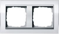 Gira Abdeckrahmen 2-fach mit Zwischenrahmen und Abdeckung in Transparent Weiß - Bild 1