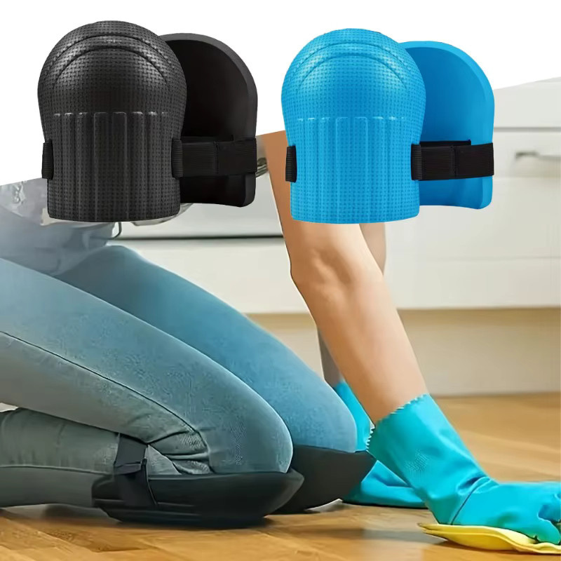 2er-Set rutschfeste Knieschützer aus EVA-Schaumstoff in Schwarz für Gartenarbeit und Fliesenarbeiten - Bild 2