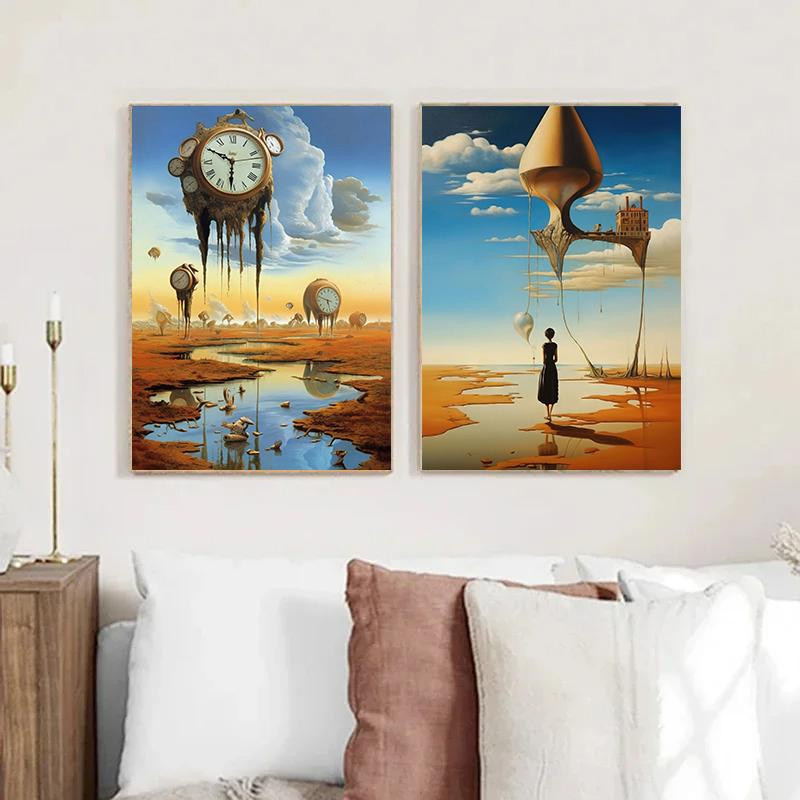 Leibert Art Decoration Painting Surrealismus Salvador Dali Temporales Paradox Wandkunst Leinwanddruck Breite: 70 cm, Höhe: 100 cm - Bild 2