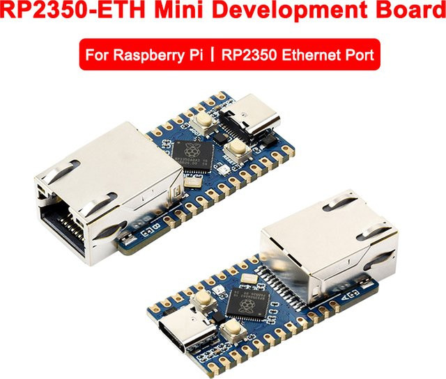 Raspberry Pi Pico 2 RP2350-ETH Mini-Entwicklungsboard mit Ethernet-Port und Dual-Core-Prozessor in Blau - Bild 1