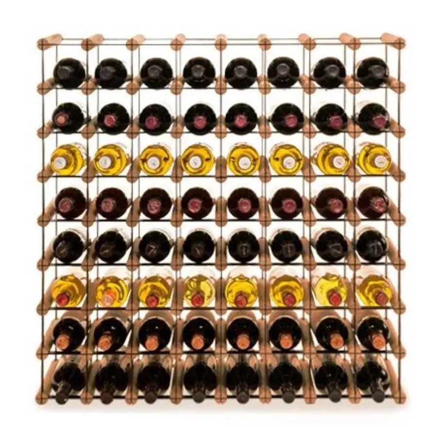 PROREGAL Modulares Weinregal Vinotega Mod Metal aus massivem Kiefernholz, Braun geölt, H x B x T: 82,5 x 82,5 x 24,5 cm - Bild 2